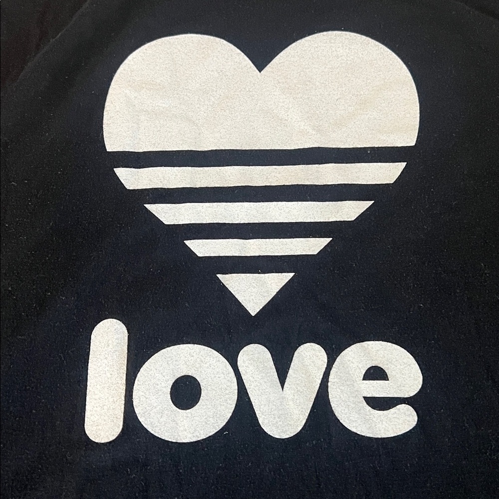 John Eshaya Love Graphic Short Sleeve TShirt Black Size Small